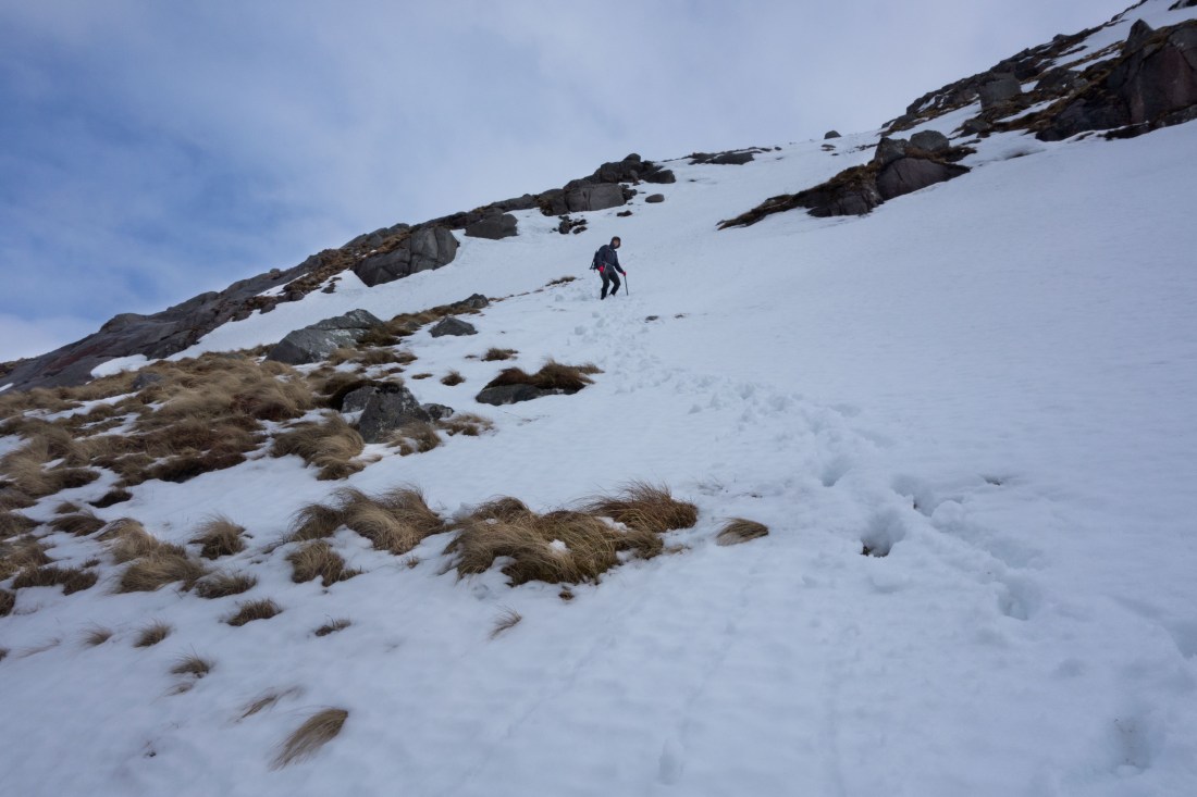 Steep descent from Meall nan Eun