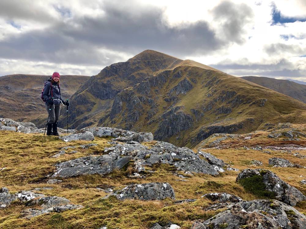 Walking back from Sail Chaorainn, view towards Sgurr nan Conbhairean