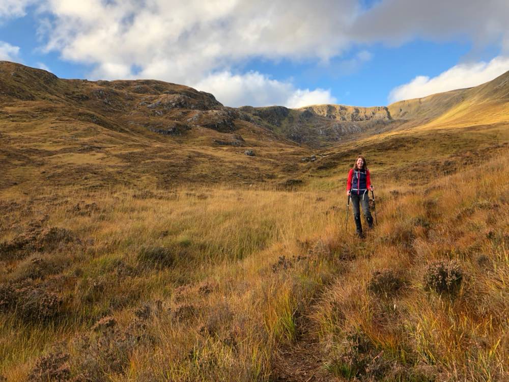 Towards the end of the walk, Carn Ghluasaid, Sgurr nan Conbhairean & Sail Chaorainn in the bag