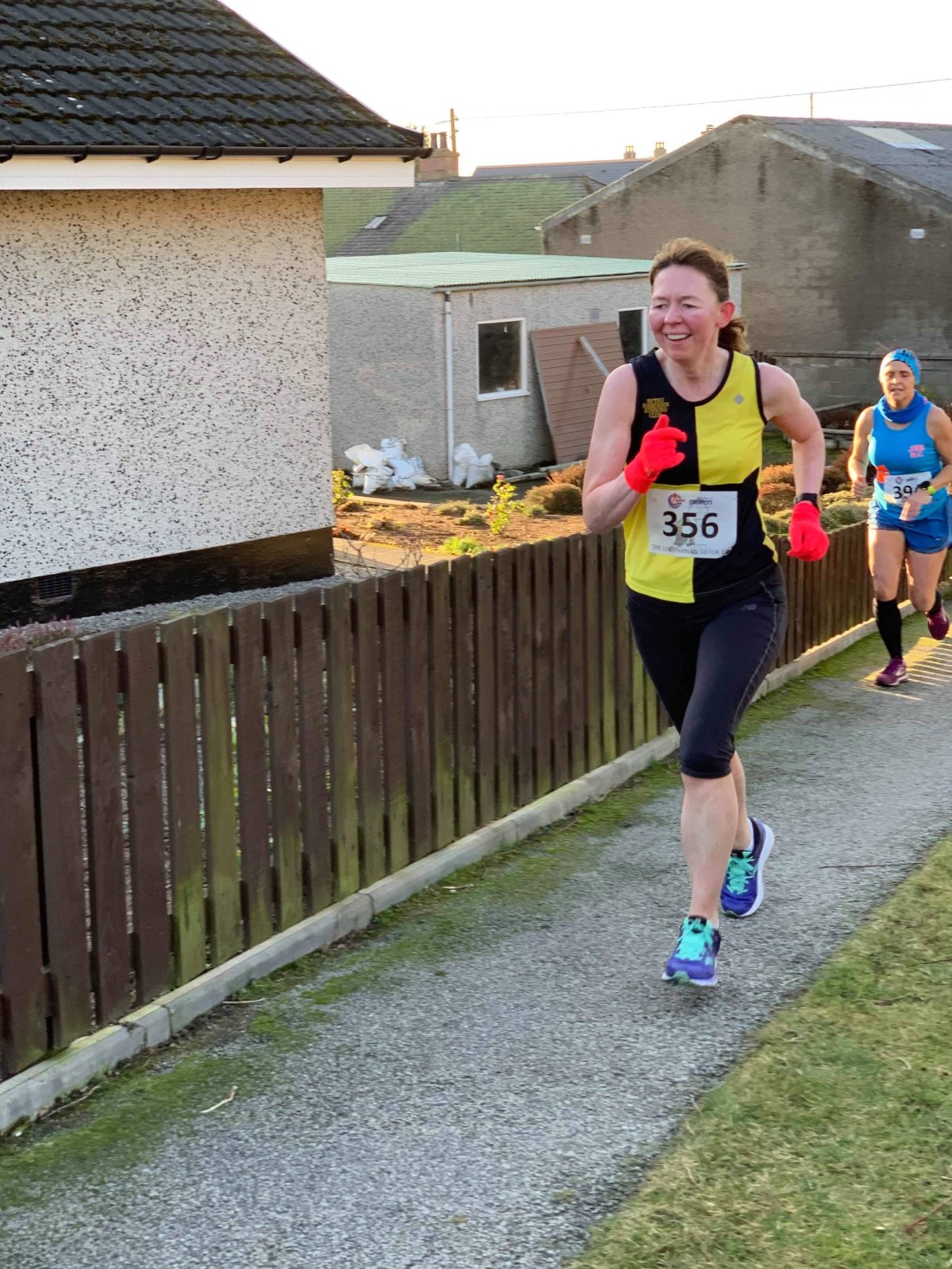 Heading towards the finish area at Lumphanan Detox 10k