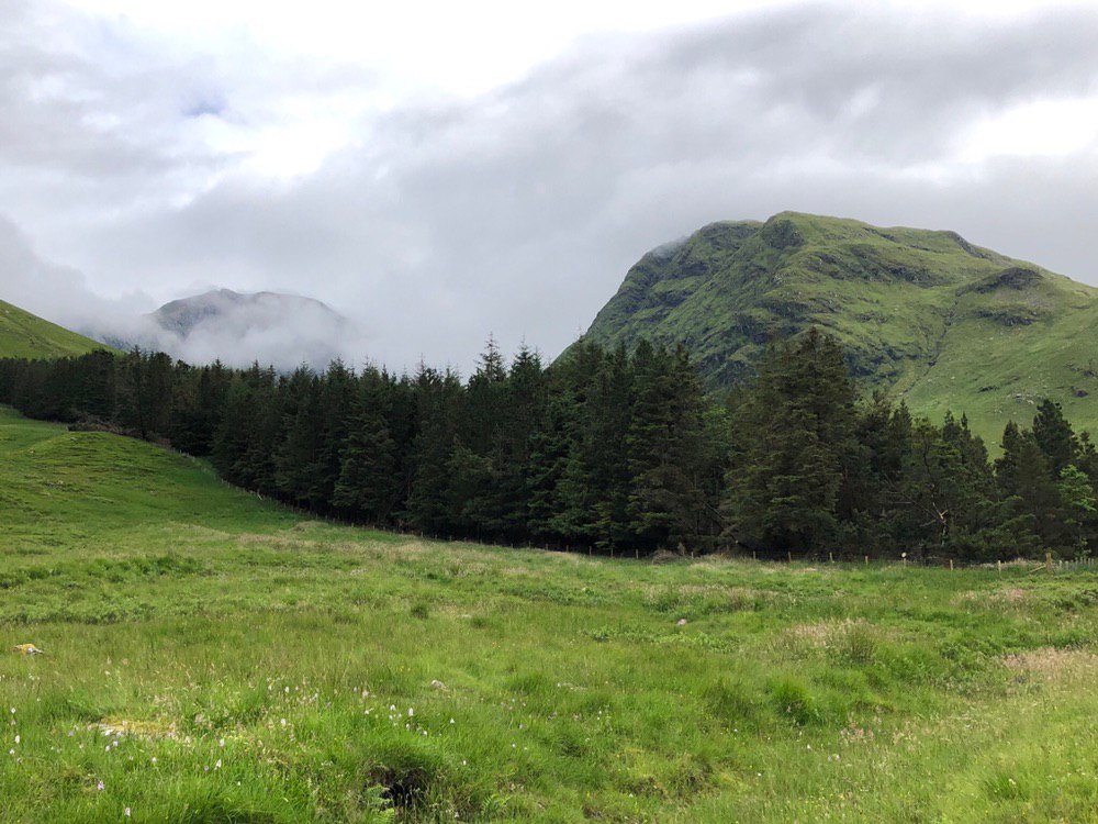 The route up to Sgor na h-Ulaidh as the cloud began to clear