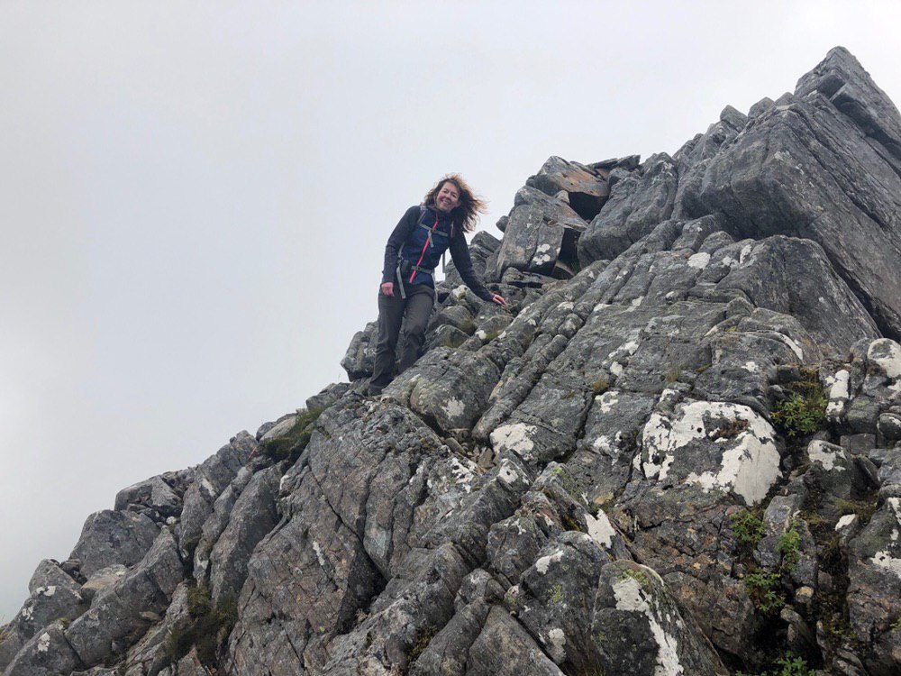 Heading down from the summit of The Saddle