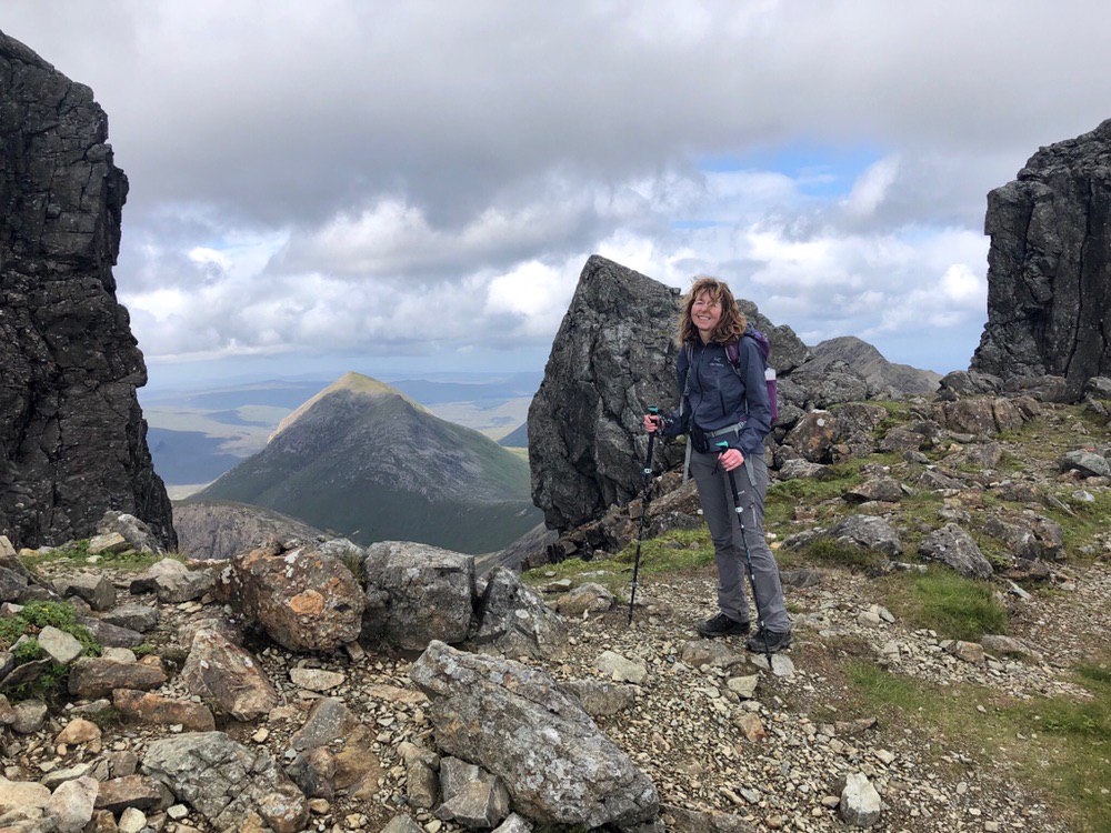 Before the final ascent of Bla Bheinn with Marsco peeping through