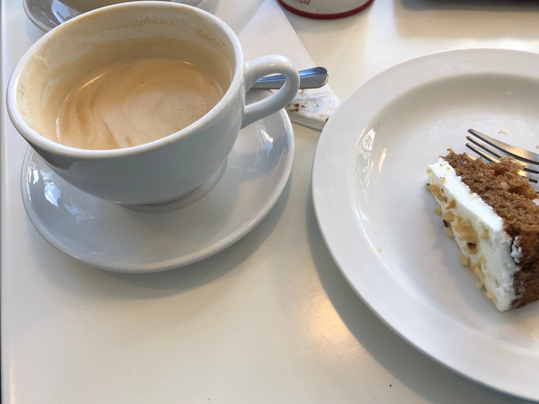 Delicious gluten free carrot cake at Ride Coffee House, Banchory